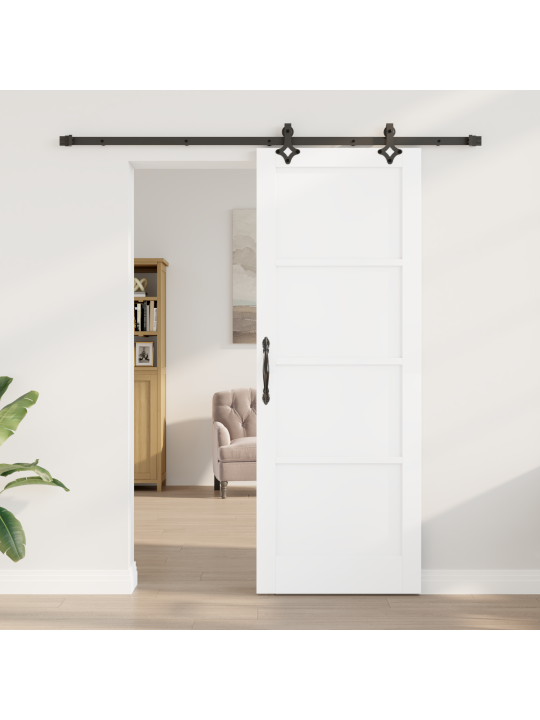 Liukuovi hardware-setissä valkoinen 78x211 cm massiivimäntypuu