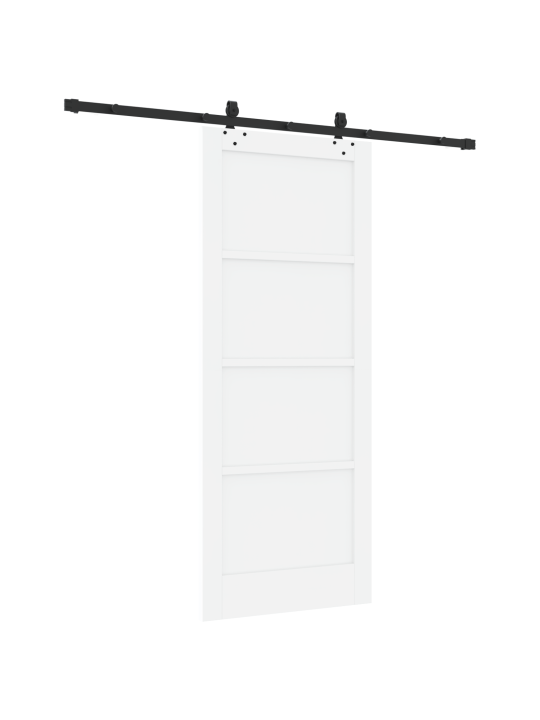Liukuovi liukuvalla komponentilla valkoinen 83x202 cm massiivipuusta
