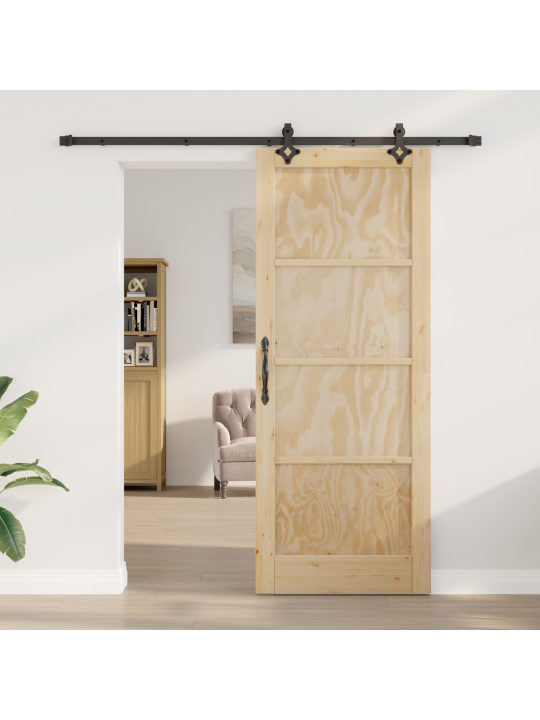 Liukuovi varusteiden kanssa 83x211 cm täysi mänty