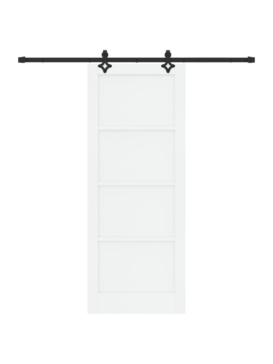 Liukuovi tarvikkeiden kanssa valkoinen 83x211 cm massiivipuu mänty
