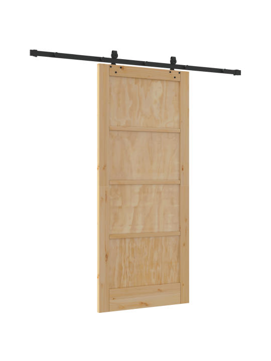 Liukuovi liukuohjaussetillä 86x198.5 cm massiivipuu mänty