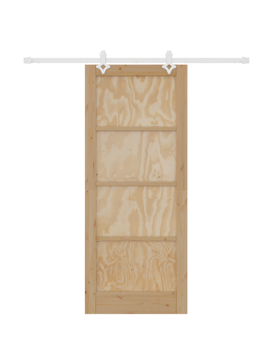 Liukuovi varustesarjalla 83x202 cm massiivipuu mänty