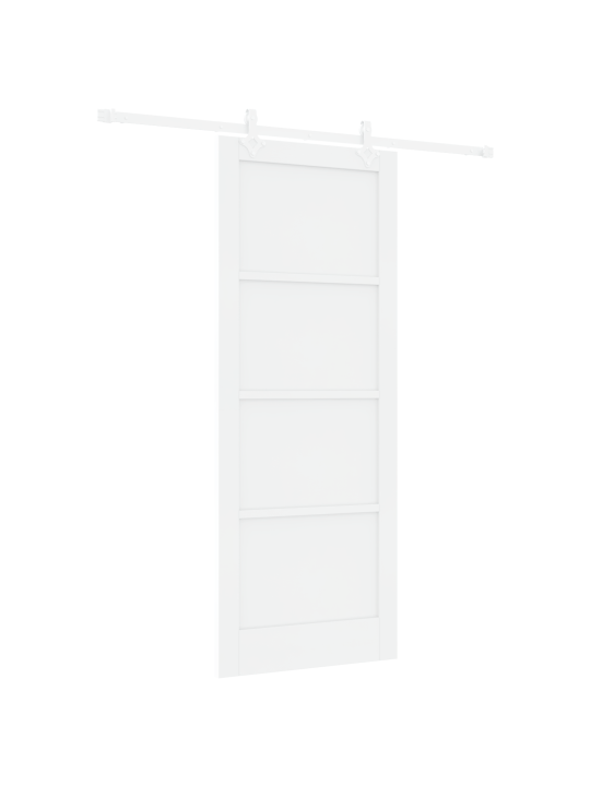 Liukuovi tarvikkeilla valkoinen 83x211 cm kova puu mänty