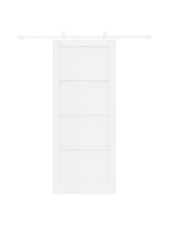 Liukuovi tarvikkeineen valkoinen 86x211 cm massiivimänty
