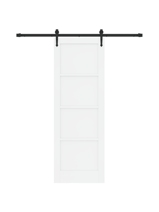 Liukuovi tarvikkeilla valkoinen 73.5x211 cm kestävä mäntypuu