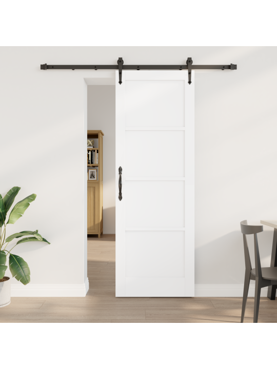 Liukuovi tarvikkeilla valkoinen 73.5x211 cm kestävä mäntypuu