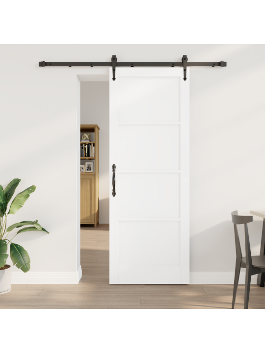 Liukuovi valkoinen 78x211 cm massiivipuusta