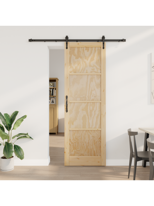 Liukuovi tarvikkeilla 78x232 cm massiivipuu mänty