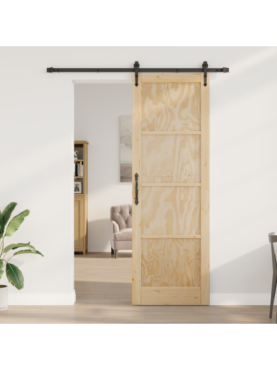 Liukuovi tarvikkeilla 78x232 cm massiivipuu mänty