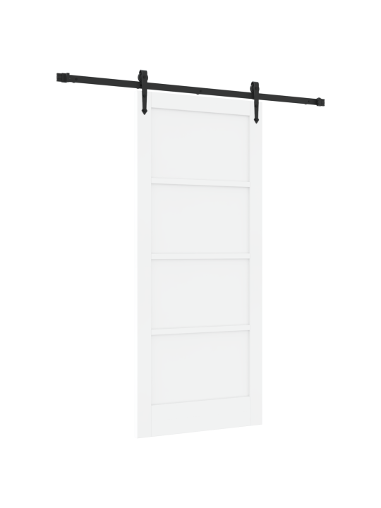 Liukuovi tarvikkeilla valkoinen 86x198.5 cm massiivipuusta männystä