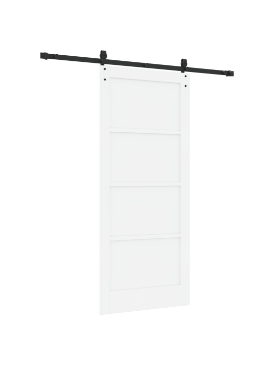 Liukuovi tarvikkeilla valkoinen 86x198.5 cm massiivipuusta männystä
