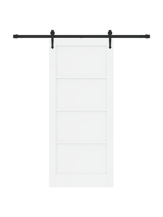 Liukuovi tarvikkeilla valkoinen 86x198.5 cm massiivipuusta männystä