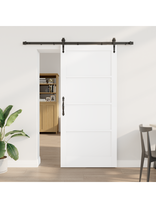 Liukuovi tarvikkeineen valkoinen 93x202 cm kestävä puu männystä