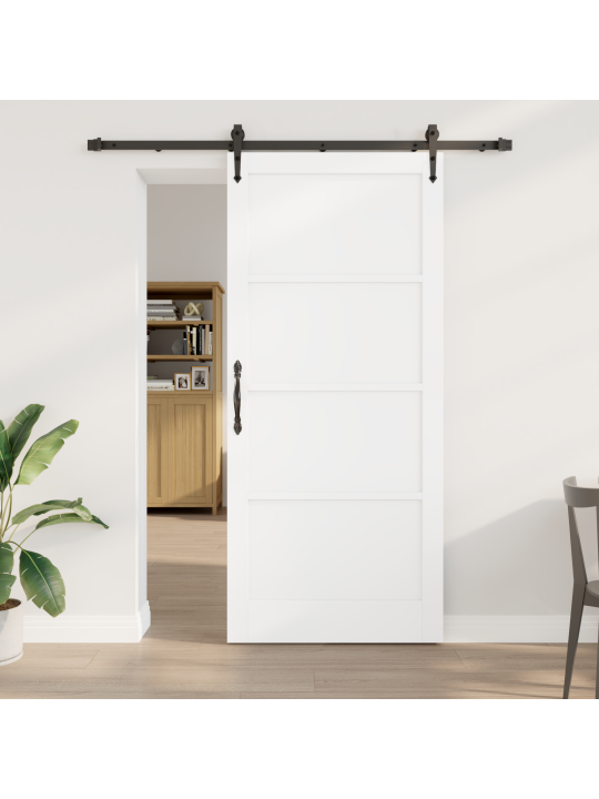Liukuovi varusteilla valkoinen 93x211 cm massiivimänty