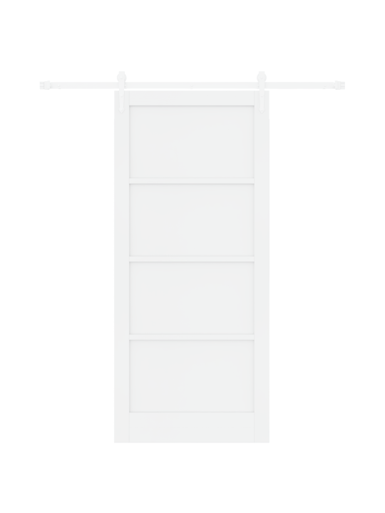 Liukuovi varustesarjalla valkoinen 93x211 cm massiivimänty