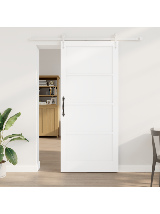 Liukuovi varustesarjalla valkoinen 93x211 cm massiivimänty