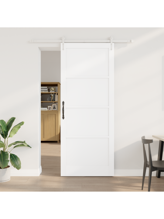 Liukuovi varustettuna tarvikkeilla valkoinen 93x232 cm kestävä puu mänty