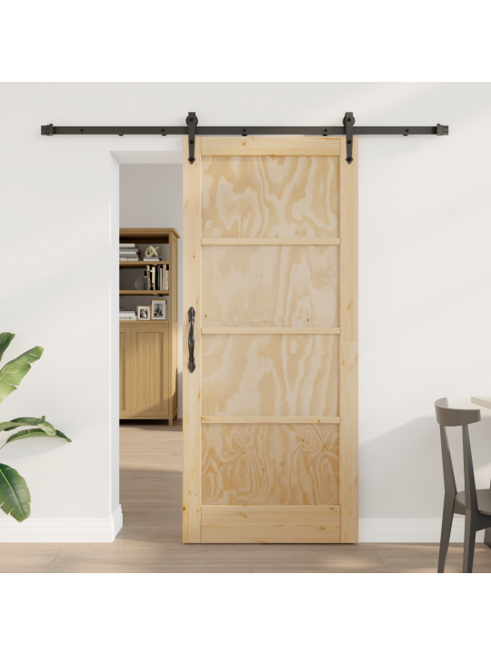 Liukuovi liukukomponenttien kanssa 78x202 cm massiivimänty