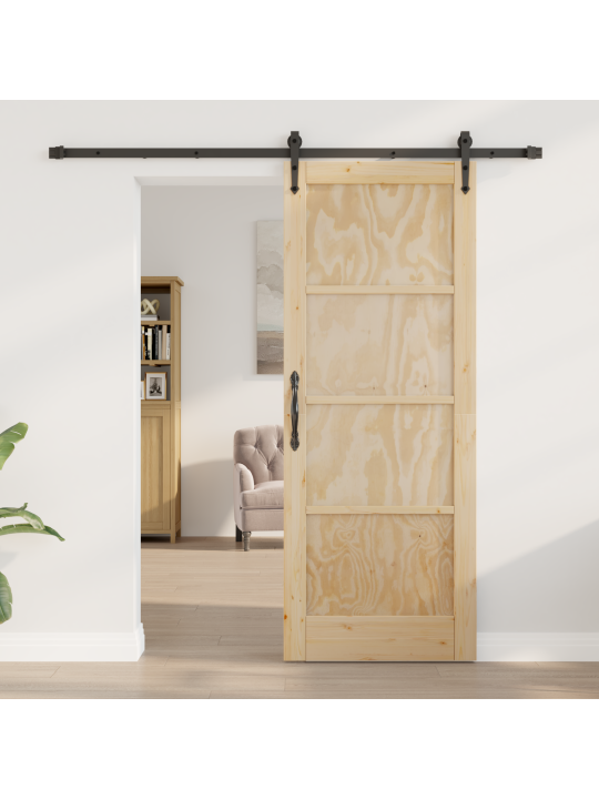 Liukuovi liukukomponenttien kanssa 78x202 cm massiivimänty