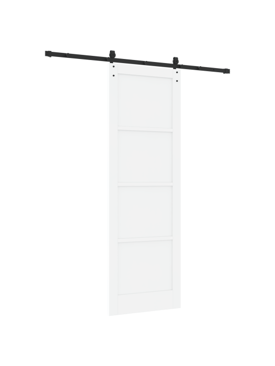 Liukuovi tarvikkeiden kanssa valkoinen 78x232 cm massiivipuusta pinjan puusta
