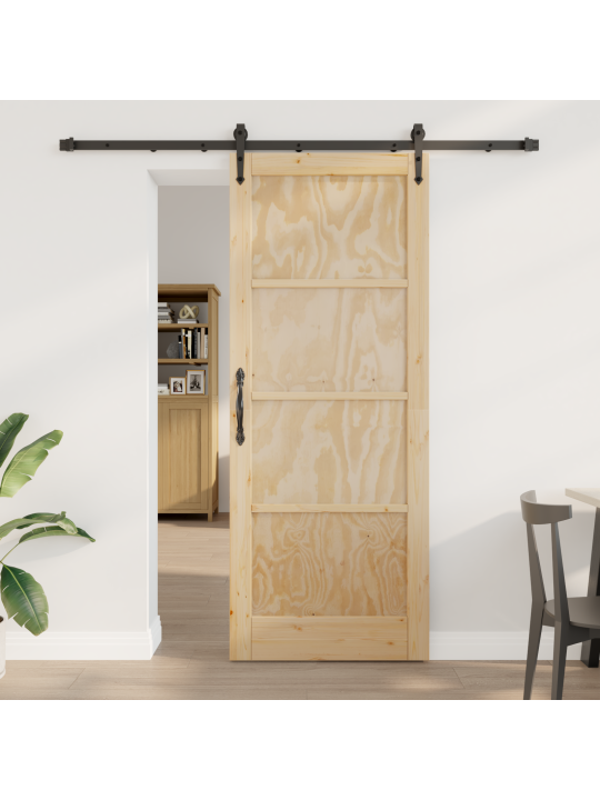 Liukuovi tarvikkeiden kanssa 83x211 cm massiivinen mänty