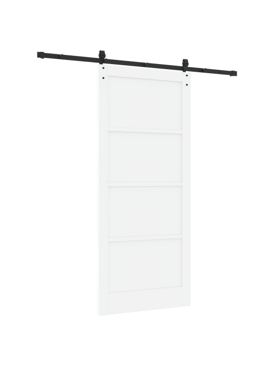 Liukuovi varustesarjalla valkoinen 93x211 cm massiivipuu mänty
