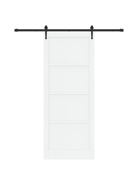 Liukuovi varusteiden kanssa valkoinen 93x232 cm kestävä mänty