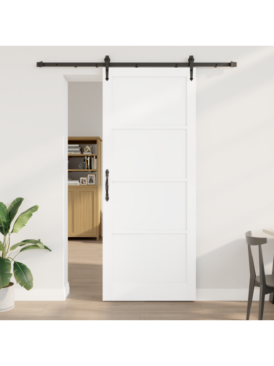 Liukuovi varusteiden kanssa valkoinen 93x232 cm kestävä mänty
