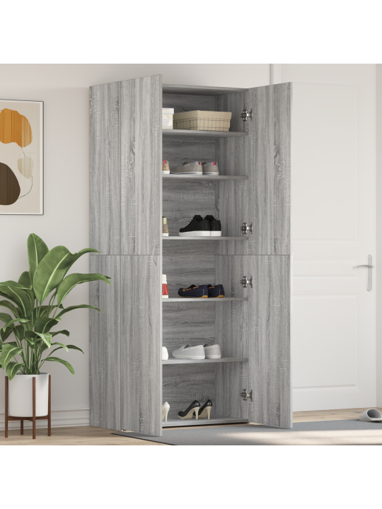 Kengäteline harmaa sonoma 80x35,5x180 cm tekninen puu