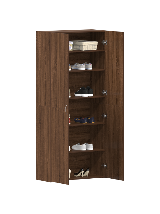 Kengäteline ruskea tammi 80x35,5x180 cm teknisesti valmistettu puu