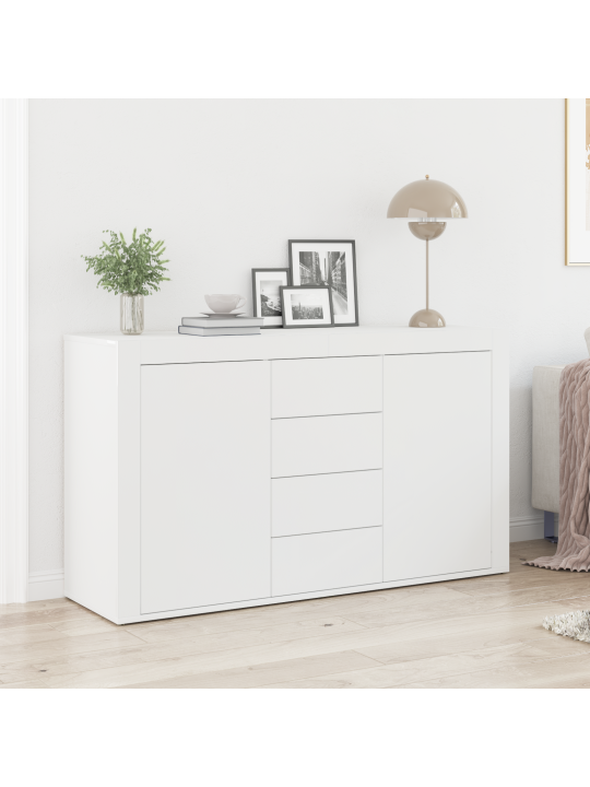 Valkoinen sivupöytä valkoinen puu 120 x 36 x 69 cm säilytys