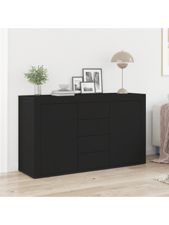 Sivupöytä musta tekninen puu 120 x 36 x 69 cm säilytys buffet