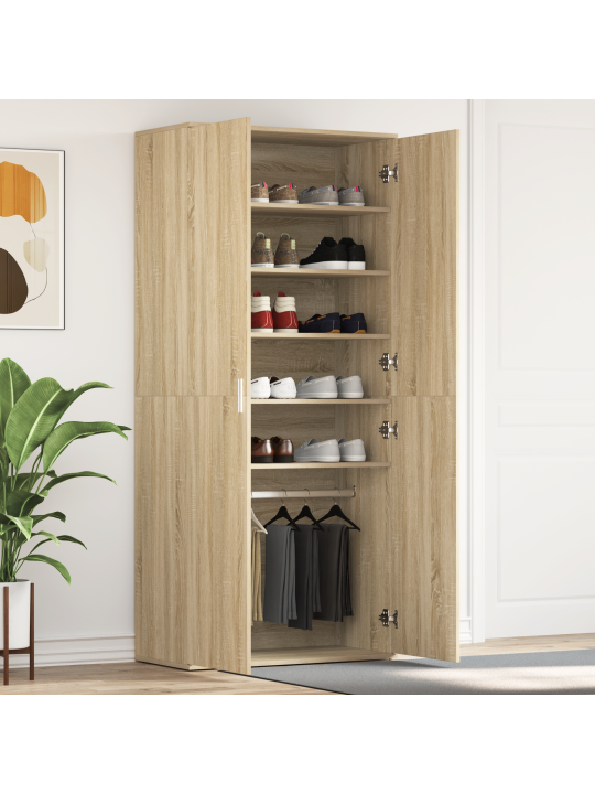 Kengäteline tammi 80x39x180 cm tekninen puu
