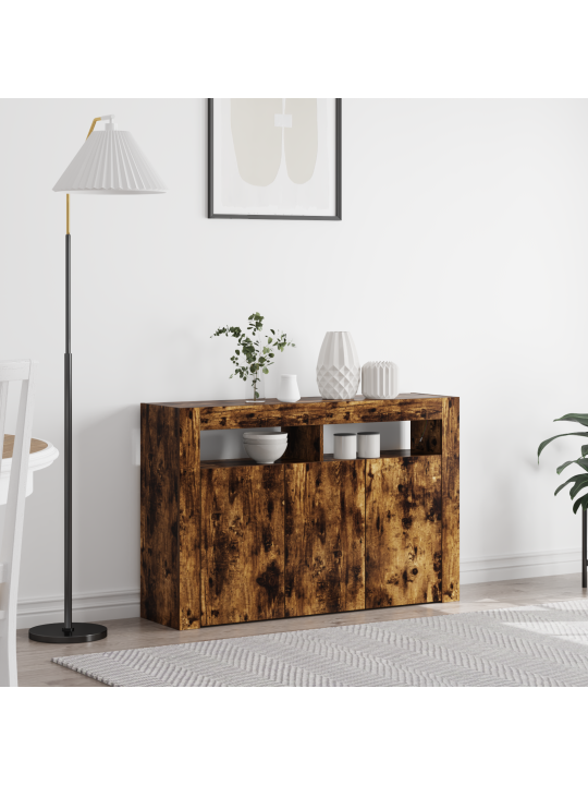Sivupöytä savupetsattu tekninen puu 116 x 30 x 75 cm