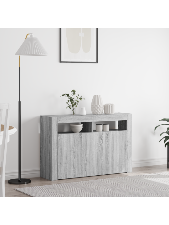 Sivupöytä harmaa sonoma kestävä puu 116 x 30 x 75 cm sivupöytä