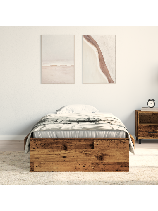 Sänkykehys vanha puu 90x190 cm tekninen puu