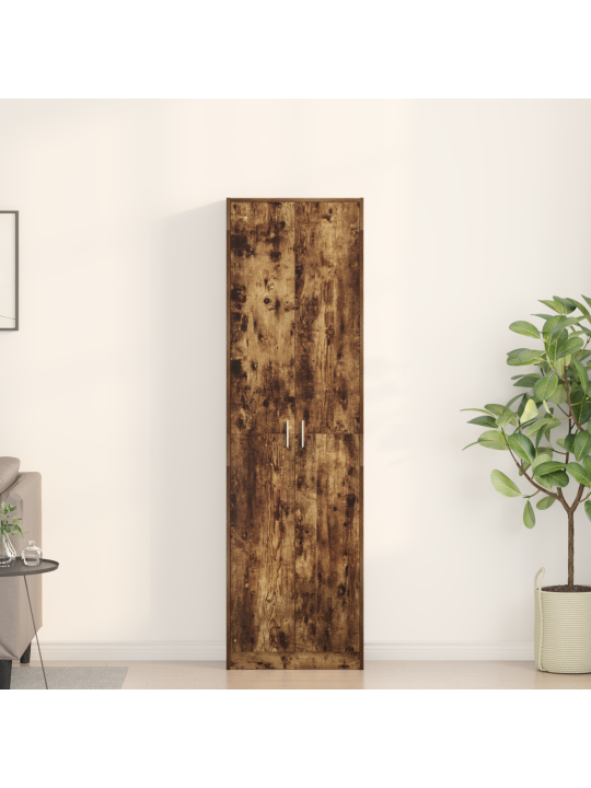 Vaatekaappi savutettu tammi 55x25x189 cm tekninen puu