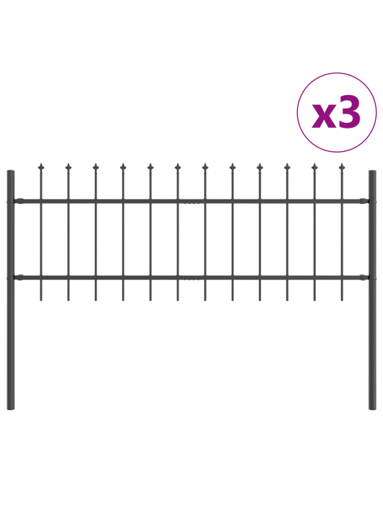 Puutarhatiekkari kärkipäillä harmaa 5,1x0,6 m teräs
