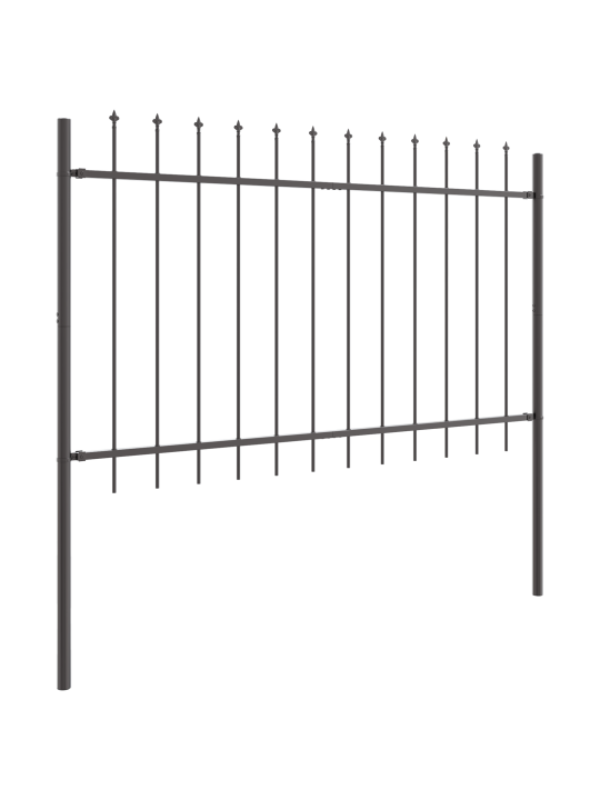Puutarha-aita spear top harmaa 5,1x0,8 m teräs