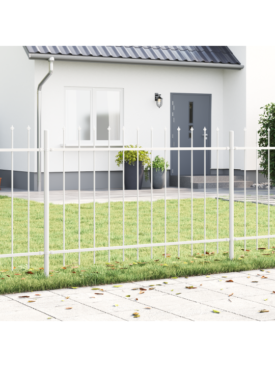Puutarha-aita kärkihuipulla valkoinen 5,1x1,2 m teräs