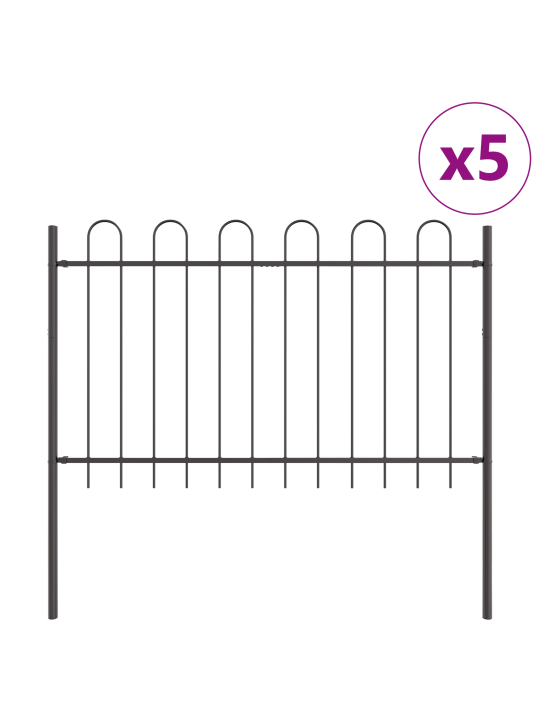 Puutarhajäykkä verkko koukkupäällä harmaa 8,5x1 m teräs
