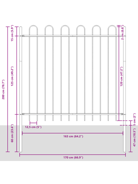 Puutarhatarha hoop top valkoinen 8,5x1,5 m teräs
