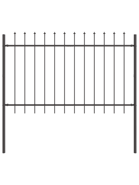 Puutarha-aidat, kärkitopilla, harmaa 13,6x1,2 m teräs