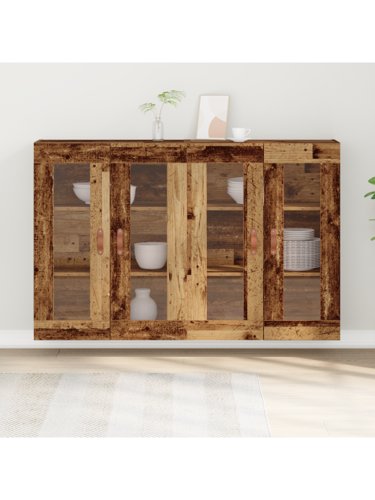 Seinäkaapit 2 kpl vanha puu 69,5x34x90 cm
