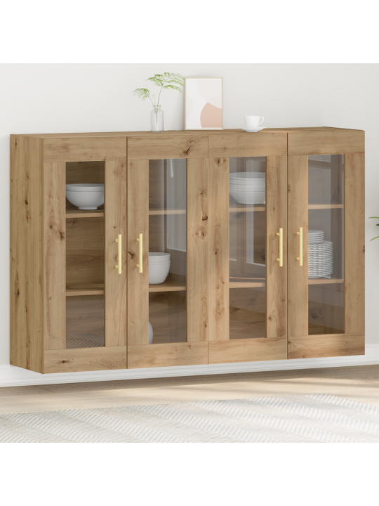 Seinälle kiinnitettävät kaapit 2 kpl artisan tammi 69,5x34x90 cm tekninen puu