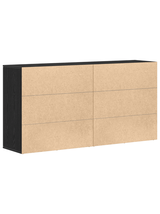Sivupöydät 2 kpl musta tammi 79x38x80 cm tekninen puu