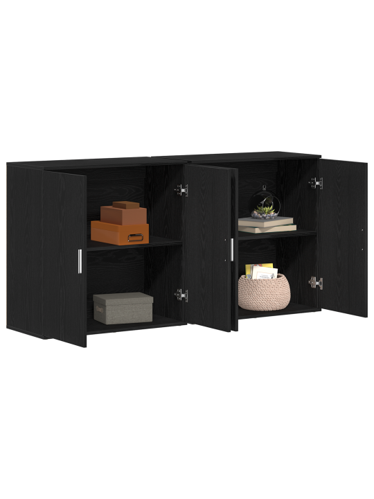 Sivupöydät 2 kpl musta tammi 79x38x80 cm tekninen puu