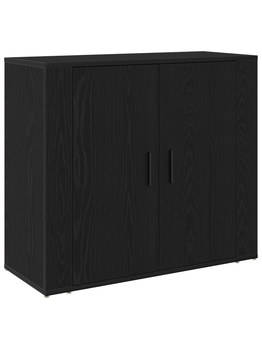 Korkea kaappi musta tammi 80x33x150 cm tekninen puu