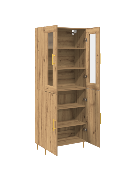 Korkea kaappi taiteellinen tammi 69.5x34x180 cm tekninen puu
