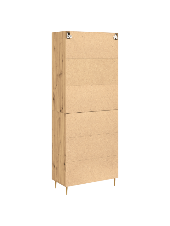 Korkea kaappi taiteellinen tammi 69.5x34x180 cm tekninen puu